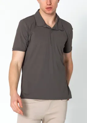 Wrinkle Free Tapered Travel Polo Shirts-  Anthracite